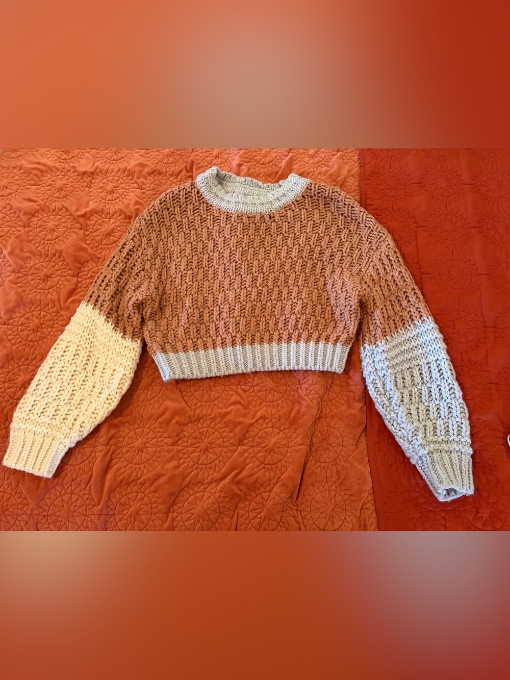Universal Thread🍁Chunky Colorblock Crew Sweater - Picture 3 of 6